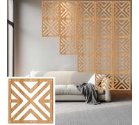 Divisorio per Ambienti sospeso, Pannelli divisori per Ambienti sospesi Naturali - 3 Pezzi divisori per soffitto Pieghevoli in Legno e plastica per la Decorazione di casa, Ufficio e Cucina, s