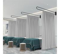 Divisorio per Beau Salon, Mcal Privacy Partit con binario in metallo e gancio piatto, montaggio a parete U-Sd, separatore moderno per area spa, grigio, 2 m