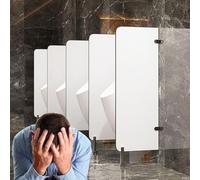 Divisorio per orinatoio con connettore angolare in acciaio inox, bianco, 1 pezzo