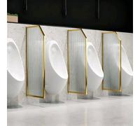 Divisorio per orinatoio da uomo a parete, divisorio per orinatoio, divisorio per WC con pannelli in vetro temperato traslucido, per bagno/hotel/bagni pubblici, colore oro(1pack,90x40cm)