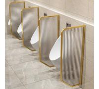 Divisorio per orinatoio da uomo, elegante schermo da bagno, vetro temperato a coste e struttura in acciaio inossidabile, protegge la privacy migliorando l'estetica dello spazio Gold 4pcs