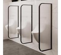 Divisorio per orinatoio, Divisore per orinatoio a Parete, Pannello divisorio per WC con Pannello in Vetro temperato, Deflettore per orinatoio Impermeabile, Telaio in Acciaio Inossidabile, per