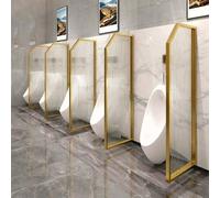 Divisorio per orinatoio, divisorio per la privacy a parete per orinatoio maschile, per WC in acciaio inox con pannelli in vetro temperato traslucido, per bagni pubblici(Gold,2PCS_120X40CM)