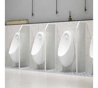 Divisorio per orinatoio, divisorio per la privacy a parete per orinatoio maschile, per WC in acciaio inox con pannelli in vetro temperato traslucido, per bagni pubblici(White,1PCS_120X40CM)