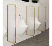 Divisorio per orinatoio, Divisorio per orinatoio a Parete, Pannello in Vetro temperato Divisorio per WC, Deflettore per orinatoio Impermeabile, Telaio in Acciaio Inossidabile, per Scuola/Bar(Oro,3