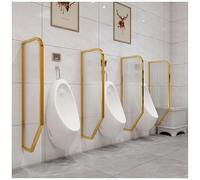 Divisorio per orinatoio, divisorio per orinatoio maschile con vetro temperato, d divisorio per bagno pubblico a parete, schermo per la privacy dell'orinatoio per hotel, scuola, oro 4-6 pezzi