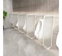Divisorio per orinatoio, pannello in vetro temperato da 120x39 cm con telaio in acciaio inox, divisorio per orinatoio, divisorio per la privacy a parete per hotel e centri(White,4pack)