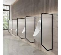 Divisorio per orinatoio, pannello in vetro temperato da 120x39 cm con telaio in acciaio inox, divisorio per orinatoio, divisorio per la privacy a parete per hotel e centri(Black,1pack)