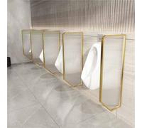 Divisorio per orinatoio, pannello in vetro temperato da 120x39 cm con telaio in acciaio inox, divisorio per orinatoio, divisorio per la privacy a parete per hotel e centri(Gold,4pack)