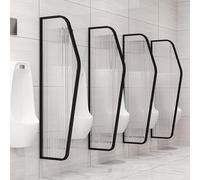 Divisorio per orinatoio, parete per orinatoio, divisorio per orinatoi per uomini, divisorio per servizi igienici pubblici nelle scuole, nei centri commerciali e nelle strutture pubbliche (nero, 4