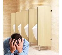 Divisorio per orinatoio per centri commerciali e strutture pubbliche, orinatoio da pavimento per adulti con connettori angolari in acciaio inox, marrone, 1 pezzo