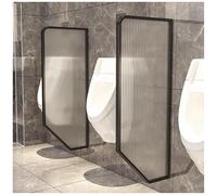 Divisorio per orinatoio, schermo divisorio per bagno pubblico con vetro temperatrio per orinatoio maschile con telaio in acciaio inossidabile, schermo divisorio per orinatoio, nero - 3 pezzi