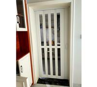 Divisorio per porta pieghevole, salvaspazio, per ambienti umidi, facile installazione, ideale per bagno, cucina e cantina, in alluminio, plastica e gomma