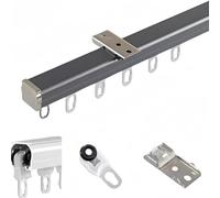 Divisorio per tende in alluminio grigio montato a soffitto con ganci a rullo per soggiorno e camera da letto Soluzione versatile ed elegante per la decorazione della casa