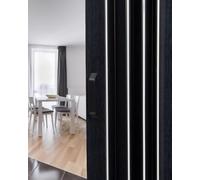 Divisorio pieghevole a fisarmonica, venatura del legno scorrevole con design magnetico multiple, soluzione di privacy personalizzabile per spazi abitativi