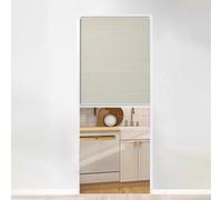 Divisorio pieghevole con telaio in alluminio e pannello in tessuto, design estraibile senza trapano per una facile installazione, ideale per armadio, ingresso, camera da letto e bagno