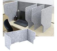 Divisorio pieghevole da scrivania in feltro - Divisorio acustico grigio da tavolo 60/80/100 cm design a tre lati ottimizza l'acustica della stanza, portatile e facile da trasportare