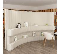 Divisorio pieghevole in carta con ripiani, parete divisoria temporanea portatile e schermi per la privacy, espositore a 2 strati per casa/ufficio/centro commerciale/esposizione/galleria