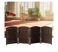 Divisorio pieghevole in vimini intrecciato a mano, 4/5/6 pannelli per soggiorno, camera da letto e ufficio (colore: 1,80 x 40 cm, set da 6) elegante