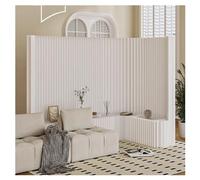 Divisorio Pieghevole Portatile Per Ambienti, Schermo Per La Privacy Per Casa E Ufficio, Divisorio In Carta Con Ripiani, Separatore Per Interni, Pannello Decorativo Elegan,Blanc-500X200Cm/196.8X78.7In