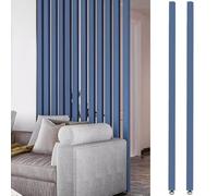 Divisorio Regolabile in Listelli di Legno con Piedini, Schermo per la Privacy da 85 cm per Appartamenti e terrazze, divisorio Decorativo Senza Foratura, 2 aste, Recinzione di separazione Blu