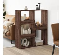 Divisorio Rovere Marrone 100x33x115 cm in Truciolato - Modern Bookshelf Room Divider with 5 Shelves, Space Saving Storage Unit for Living Room, Bedroom, Office - Sturdy Particle Board Construction