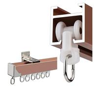 Divisorio scorrevole in lega di alluminio resistente, 200 cm, montaggio a soffitto/parete, facile installazione, funzionamento silenzioso, durevole e scorrevole