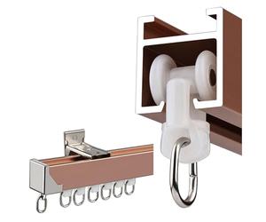 Divisorio scorrevole in lega di alluminio resistente, 200 cm, montaggio a soffitto/parete, facile installazione, funzionamento silenzioso, durevole e scorrevole