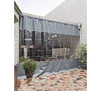 Divisorio scorrevole industriale isolato per esterni, con binario, in vinile trasparente, divisorio per negozi, aree di lavoro, tenda resistente alle intemperie (larghezza 7 x altezza 2 m)