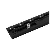 Divisorio singolo non flessibile in PVC nero, montaggio a soffitto con rulli muti, facile da installare per doccia, finestra a golfo, camper, 1,7 m