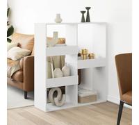 Divisorio Stanza Bianco 100x33x115 cm in Truciolato - Modern Room Divider Bookshelf with 4 Shelves, Space Saving Storage Organizer for Living Room, Bedroom, Office - Sturdy Particle Board Design