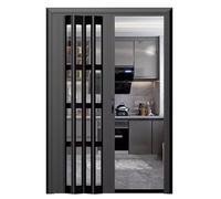 Divisorio temporaneo a fisarmonica per porta, in alluminio e acrilico satinato, design arrotolabile multiplo per la divisione del corridoio