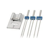 Divistar - Piedino per pressa per scanalature, con 3 ferri doppi, per macchine da cucire Brother e utensili domestici