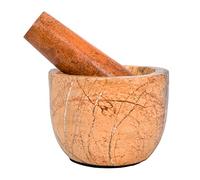 Divit Shilp Mortaio e pestello, realizzato in pietra dura lucida ad alta resistenza, macina in pietra naturale per spezie, paste, erbe, spezie, ecc. (Bidasar)