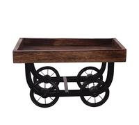 Divit Shilp Vassoio in Legno Naturale, Ciotola per Insalata, Verdure e Frutta, Vassoio Grande e Profondo per la Famiglia, le Feste. (Tray with wheels)