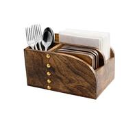 Divit - Sottobicchiere in legno per bevande, ecologico, assorbente, realizzato a mano, effetto anticato (Dining Table Organizer)