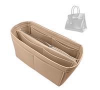 Divitize Premium Organizer compatibile con Hermes Birkin 20/25/30/35/40/45 - in Feltro Artigianale, Rivestimento Totale, Base Rinforzata, Design su Misura, 24+ Colori (Beige, for BK25)