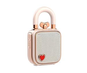 divoom Love-Lock, altoparlante Bluetooth, piccolo altoparlante portatile, wireless, stereo pairing retrò, decorazione da scrivania, per ragazze, rosa