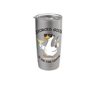 Divorced Goose Is On Loose Fun Summer Vibes Duck Design Bicchiere termico in acciaio inox doppia parete