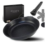DIVORY padella piccola 20cm I Manico rimovibile, induzione, rivestita, alluminio - Mini padella + protezione per padella - padella a induzione