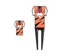 Divot Tool and Ball Marker - Cartoon Tiger Golf Accessory for Practice | Alloy with Magnetic Marker, Cute Tool for Outdoor Course Grass Backyard Training Game Sports Entertainment Competition, Alloy