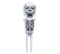 Divot Tool, da golf, design a teschio, struttura in lega di zinco, accessorio portatile per la riparazione del tappeto erboso, uso campo da golf per uomini e donne, 8,9 x 2,3 cm, nero, bianco