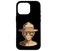 Divulgazione Alien Park Ranger UFO UAP Retro Sci-Fi Grafica Custodia per iPhone 16 Pro