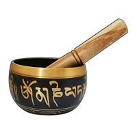 Divya Mantra Campana tibetana in ottone anticato Feng Shui Reiki curativa cinese con mazzuolo/antico tibetano buddista intagliato a mano Om Mani Padme Hum Mantra Rin Gong/Yoga spirituale pace relax