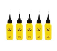 DIWANGQIANG Confezione da 5 flaconi antistatici da 60 ml con ago | Dispenser di flusso sicuro ESD | Flacone antistatico con punta ad ago Durastatic, dissipante statico, colore giallo