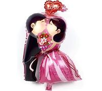 DIWULI Balloon Coppia, i Coniugi, Sposa e Sposo Bacio, Sposi, Appena Sposata Stagnola Palloncino, un Foglio di Festa di Nozze a Palloncino, Anniversario di Nozze d'Argento, la Decorazione, l'Amore