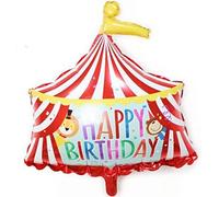 DIWULI Circo Palloncino Buon circo con gli Stagnola Dolce, Stagnola Palloncino Rosso Giallo per il dei Bambini, Ragazza Ragazzo, Decorazione del Partito, Decorazione, Fumetto Animale Bianco