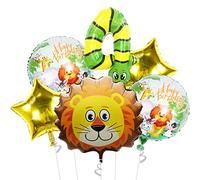DIWULI Compleanno Giungla 4 Anni - Palloncino Leone Numero