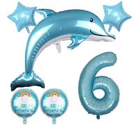DIWULI Delfino 6 Anni Blu - Conchiglia Mare Compleanno