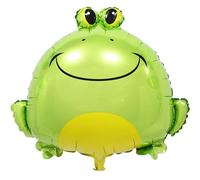 DIWULI Grazioso palloncino a forma di rana, rospo con animali, verde rana, in pellicola, per compleanno dei bambini, per feste a tema, decorazione, decorazione regalo, festa di animali, foresta, zoo